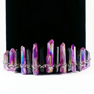 HP Dark Rainbow Flame Aura Crystal Crown